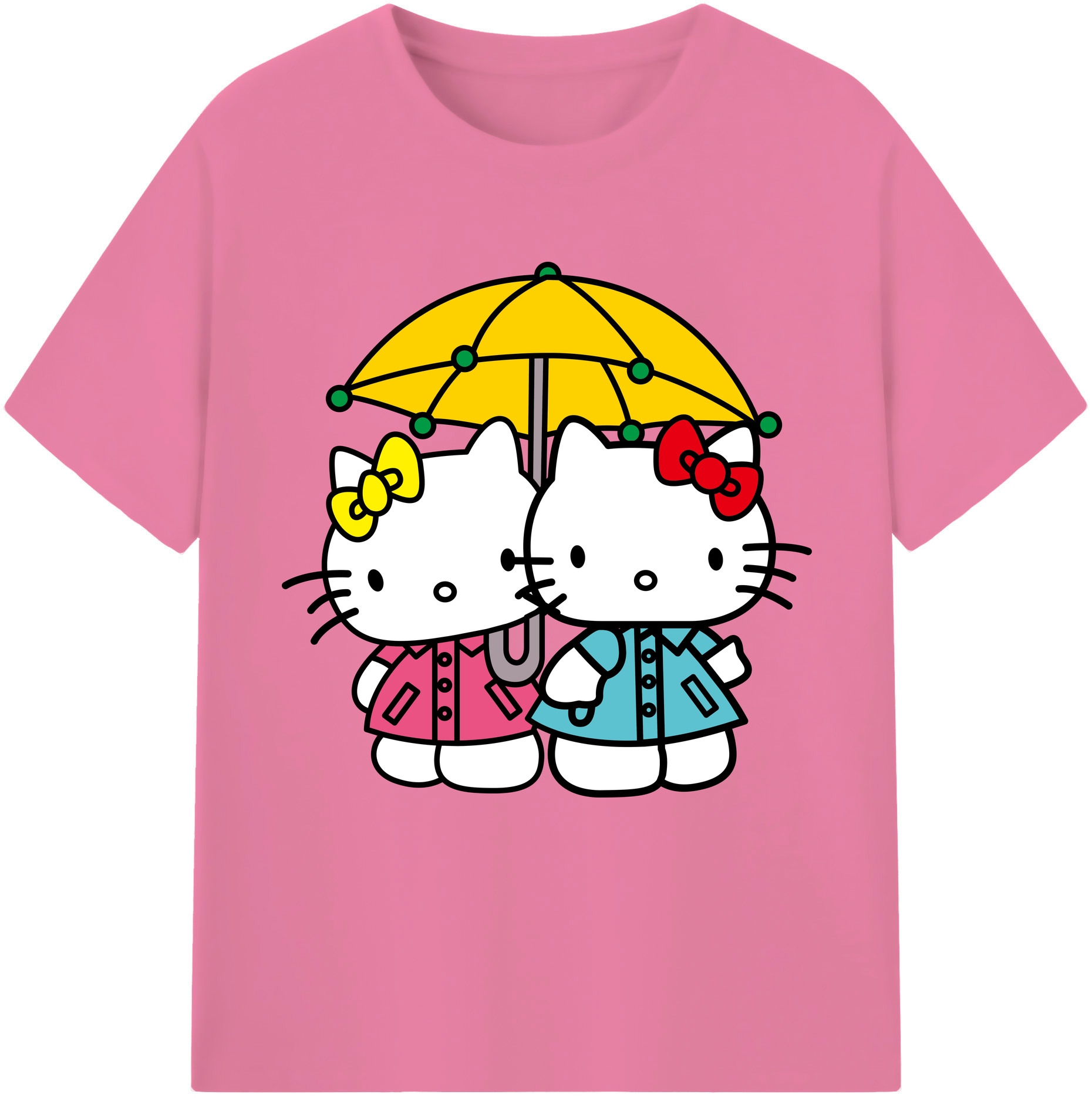 （画像用） Hello Kitty ハローキティ 綿100％半袖Tシャツ（フロントプリント）